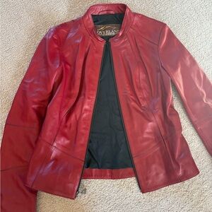Women's Red Leather Jacket